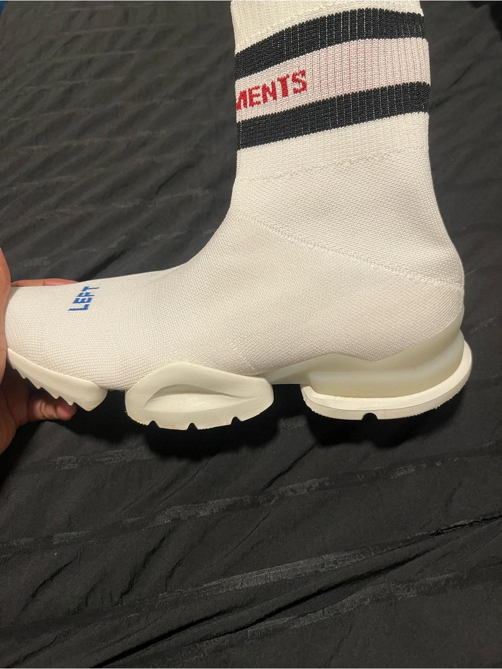 Authentic VETEMENTS White Sock-Style 'Left/Right' Sneaker Boots - Picture 7 of 9